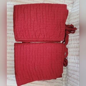 Pottery Barn Pick Stitch Sham Set Cotton Red 20X26 Standard